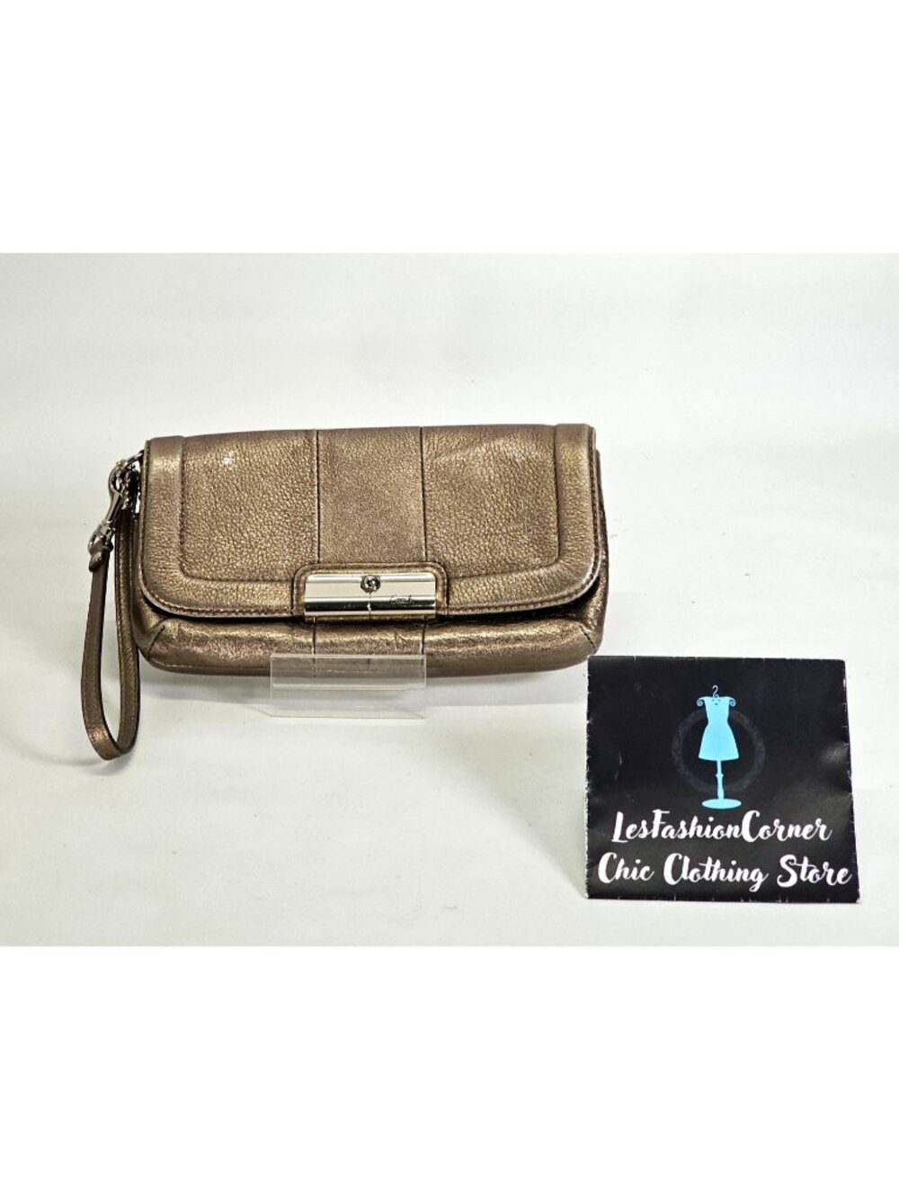 Coach Women's Metallic Leather Kristin Wristlet Clutch Bag Small 2329 - Picture 4 of 14